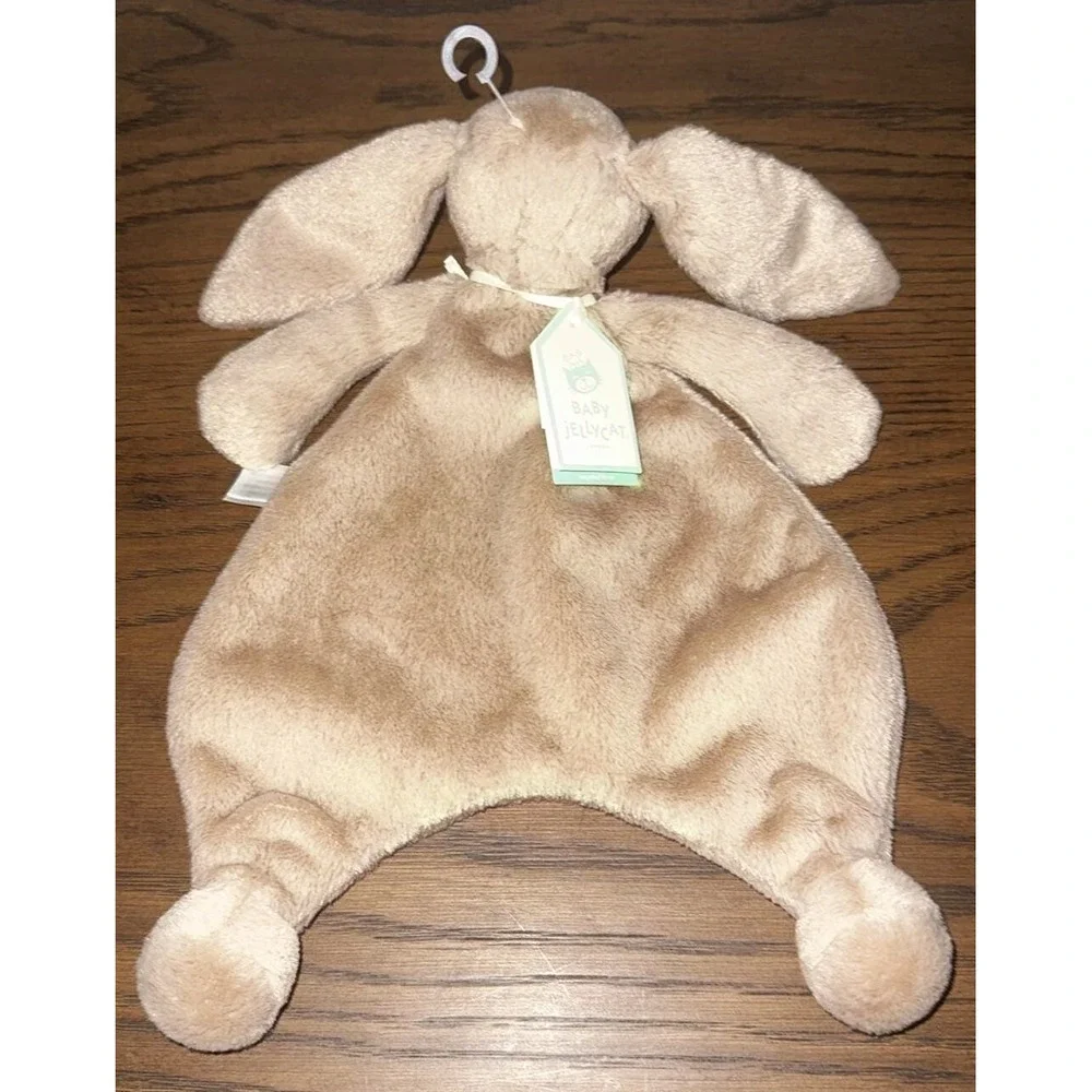 NWT Baby Jellycat Bashful Beige Bunny Comforter  Lovey Super Soft Cuddle Blanket